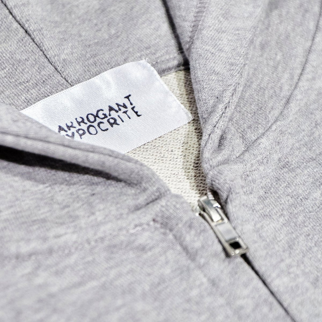 WARPED LOGO ZIP-UP HOODIE [GREY]