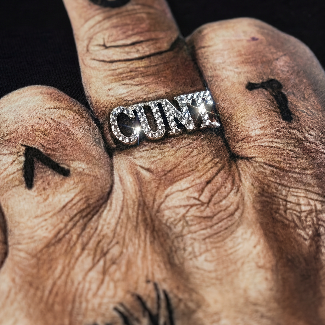 'F YOU' SLEEVELESS TEE [BLACK]