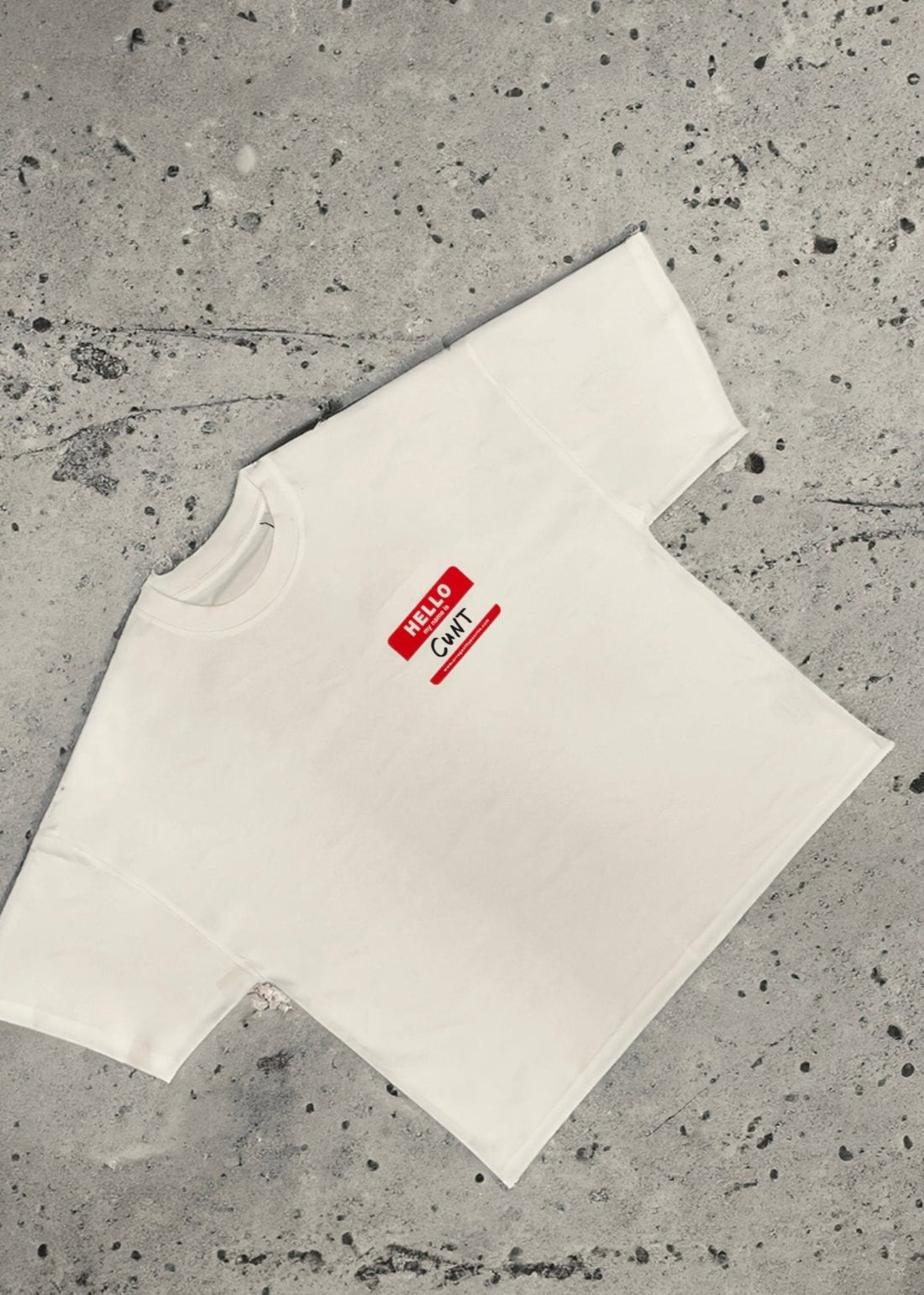 'NAME TAG' BOXY TEE [WHITE]