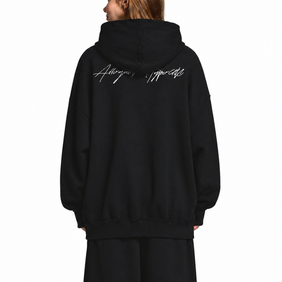 RAW EDGE DOUBLE LAYERED HOODIE
