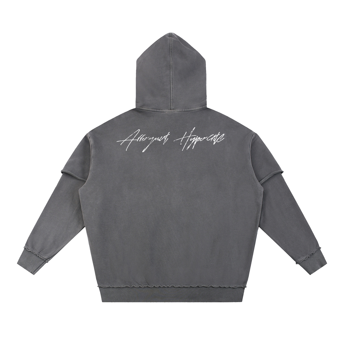RAW EDGE DOUBLE LAYERED HOODIE