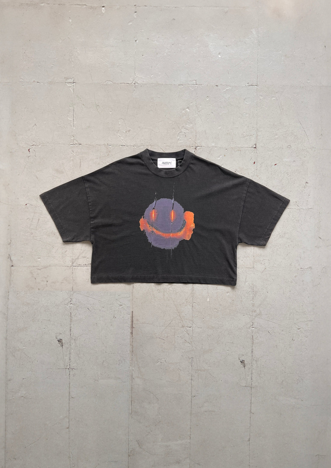 SMILEY CROPPED TEE [CHARCOAL]
